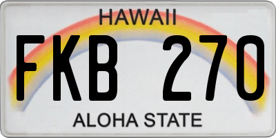 HI license plate FKB270
