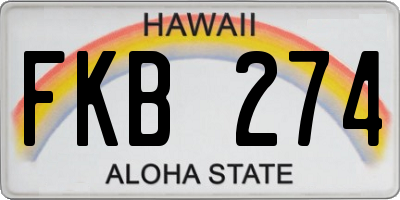 HI license plate FKB274