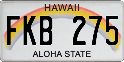 HI license plate FKB275