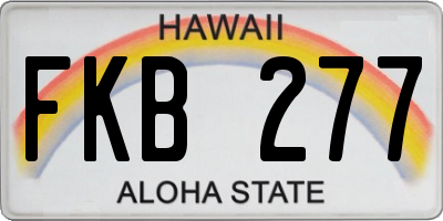 HI license plate FKB277