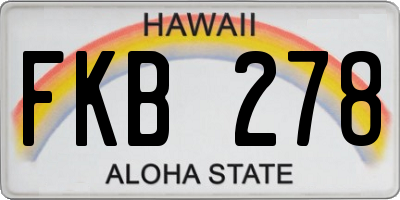 HI license plate FKB278