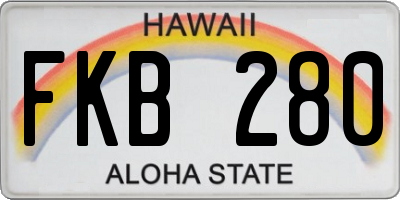 HI license plate FKB280