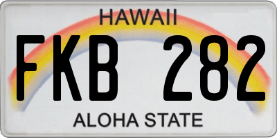 HI license plate FKB282