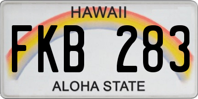 HI license plate FKB283