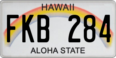 HI license plate FKB284