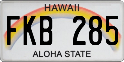 HI license plate FKB285