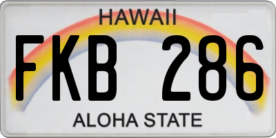 HI license plate FKB286
