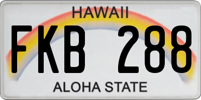 HI license plate FKB288