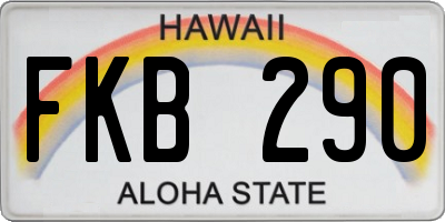 HI license plate FKB290