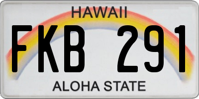 HI license plate FKB291