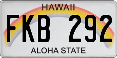 HI license plate FKB292