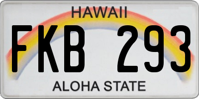 HI license plate FKB293