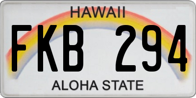 HI license plate FKB294