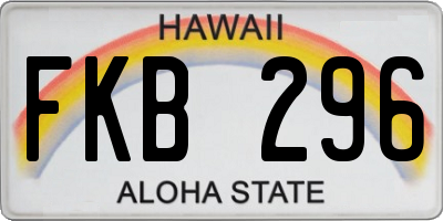 HI license plate FKB296