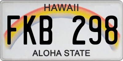 HI license plate FKB298