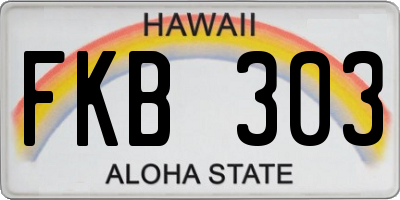 HI license plate FKB303