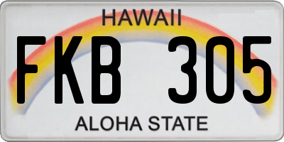HI license plate FKB305