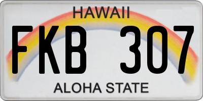HI license plate FKB307