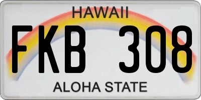 HI license plate FKB308