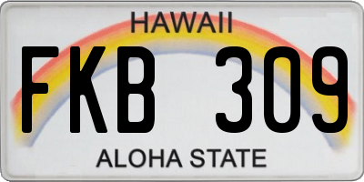 HI license plate FKB309