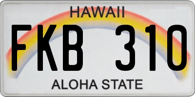 HI license plate FKB310