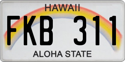 HI license plate FKB311