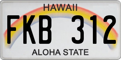 HI license plate FKB312
