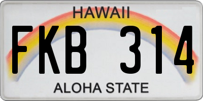 HI license plate FKB314