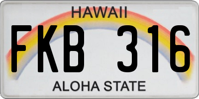HI license plate FKB316