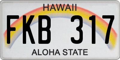 HI license plate FKB317