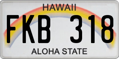 HI license plate FKB318