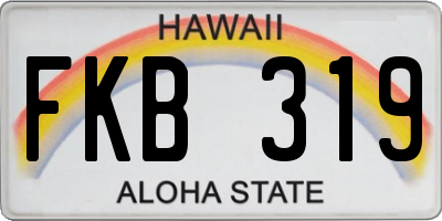 HI license plate FKB319