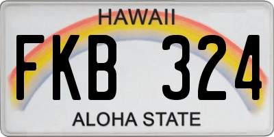 HI license plate FKB324