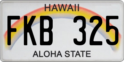 HI license plate FKB325