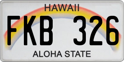 HI license plate FKB326
