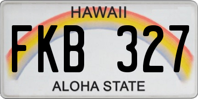 HI license plate FKB327