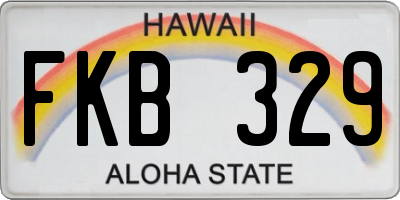 HI license plate FKB329