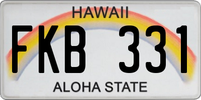 HI license plate FKB331