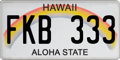 HI license plate FKB333