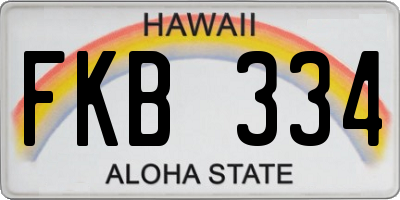 HI license plate FKB334