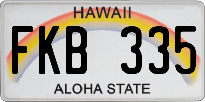 HI license plate FKB335