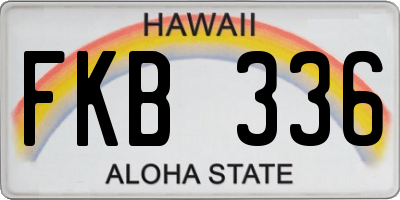 HI license plate FKB336