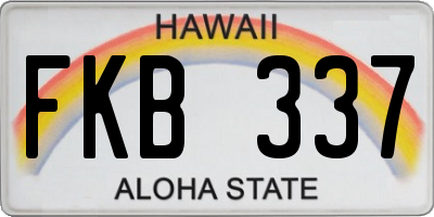HI license plate FKB337