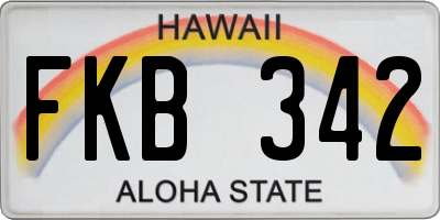 HI license plate FKB342