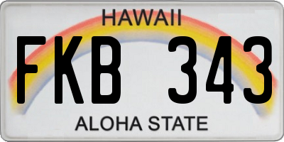 HI license plate FKB343