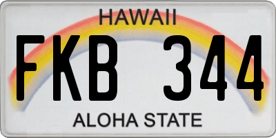 HI license plate FKB344