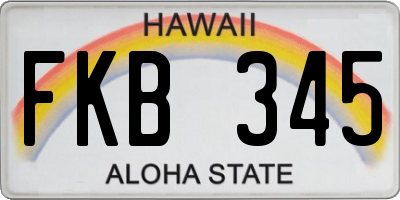 HI license plate FKB345
