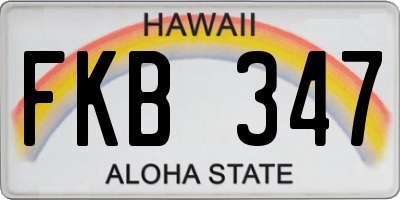 HI license plate FKB347