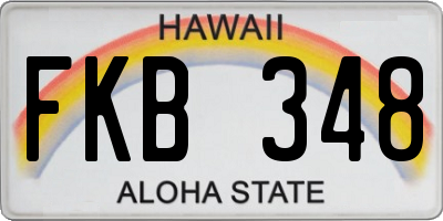 HI license plate FKB348
