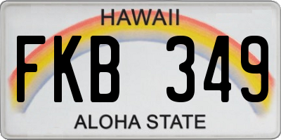 HI license plate FKB349